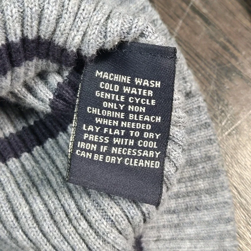 VTG Polo Ralph Lauren Polo Jeans Co Sweater Mens XL Gray Blue Stripe Crewneck